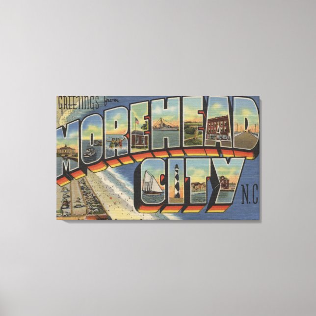 Large Letter Scenes - Morehead City, NC Canvas Print (Front)