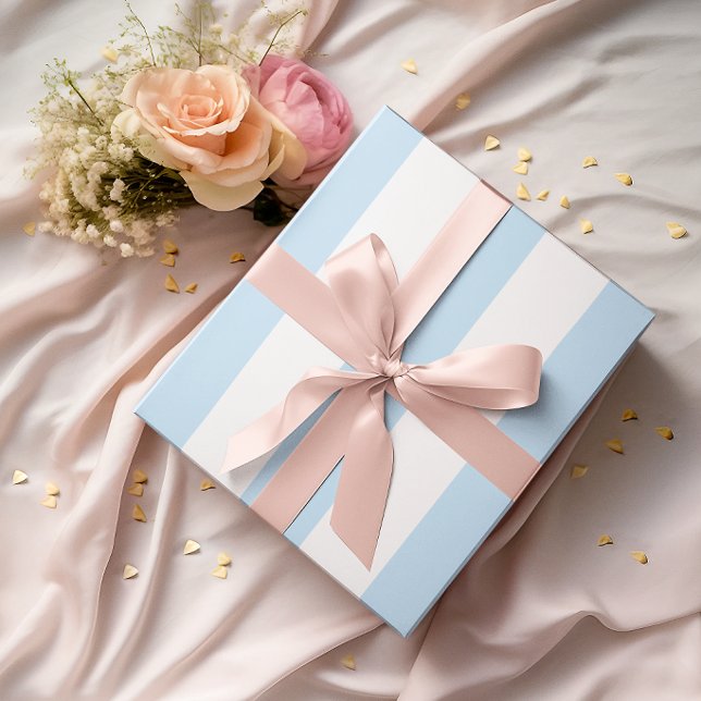 Large Light Blue and White Stripes Wrapping Paper (Large Light Blue and White Stripes Wrapping Paper)