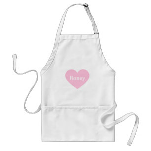 Large Light Pink Heart - Monogram Standard Apron