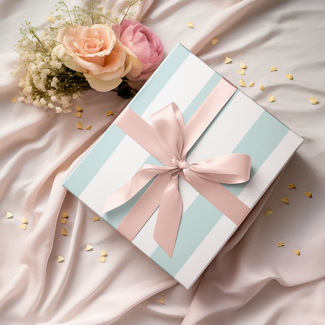 Large Light Teal and White Stripes Wrapping Paper (Large Light Teal and White Stripes Wrapping Paper)