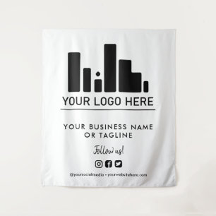 Large Logo & Social Media Backdrop Tapestry
