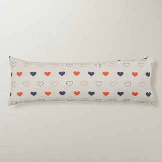 Large - Lovely hearts / orange cream dark Body Cushion