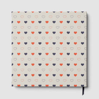 Large - Lovely hearts / orange cream dark Guest Book