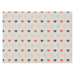Large - Lovely hearts / orange cream dark Tablecloth