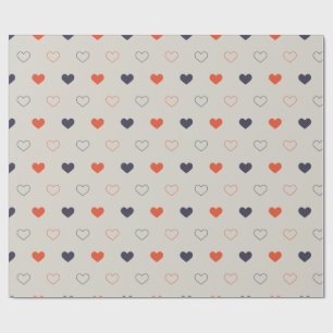 Large - Lovely hearts / orange cream dark Wrapping Paper