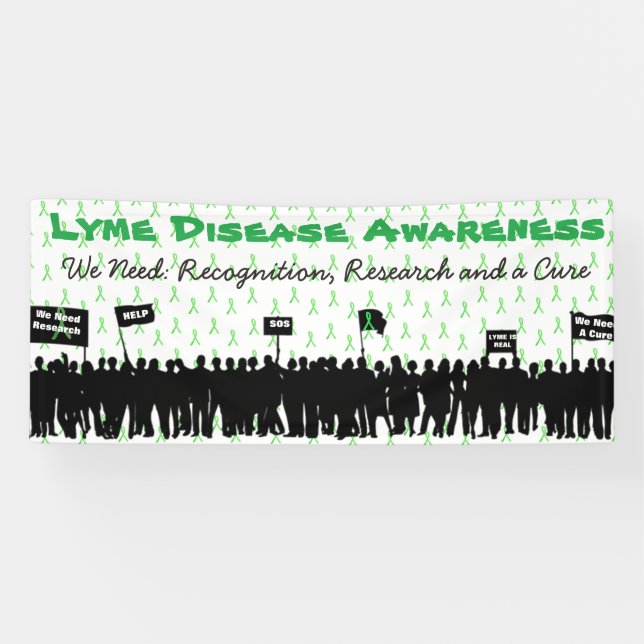 Large Lyme Disease Awareness Protest Sign Banner (Horizontal)