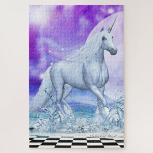 Large - Majestic Unicorn Dancing in the Water  Jig Jigsaw Puzzle