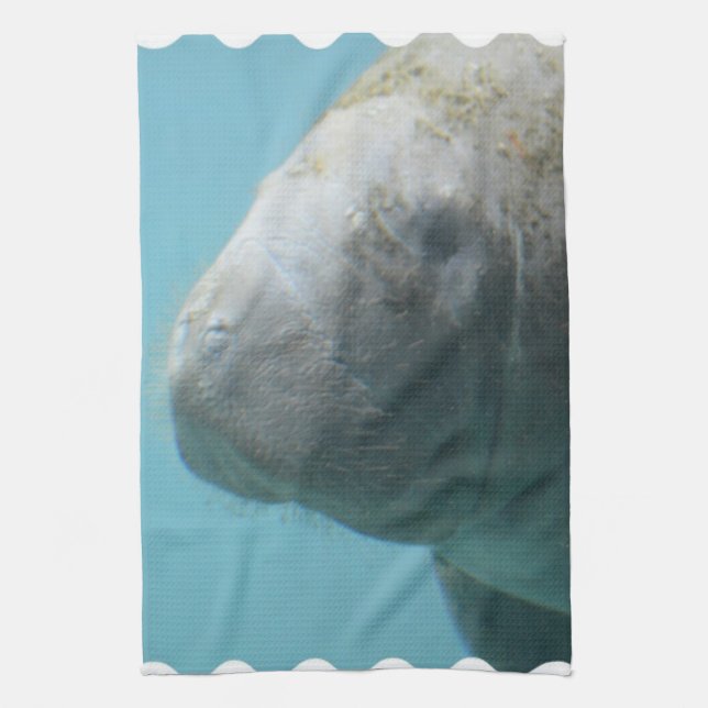 Large Manatee Underwater Tea Towel (Vertical)