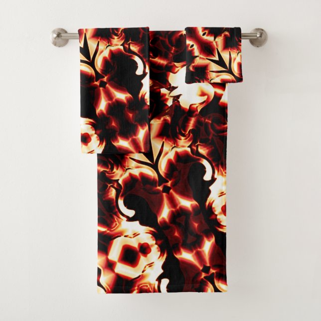 Large mirroring of lightly sculpted shapes bath towel set (Insitu)