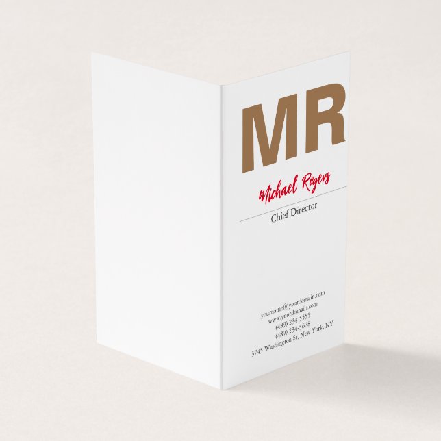 Large Modern Monogram Professional Business Card (Outside)