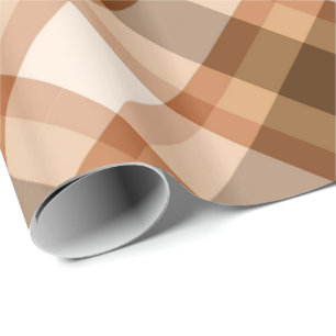 Large Modern Plaid, Brown, Beige, Copper, and Tan Wrapping Paper