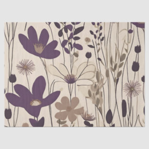 Large Modern Purple Eggplant Flower Tissue Paper
