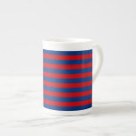 Large Modern Vibrant Horizontal Stripes Decor Bone China Mug<br><div class="desc">A modern vibrant red and blue horizontal stripes print background for a fine custom gift.</div>