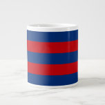 Large Modern Vibrant Horizontal Stripes Decor Coffee Mug<br><div class="desc">A modern vibrant red and blue horizontal stripes print background for a fine custom gift.</div>