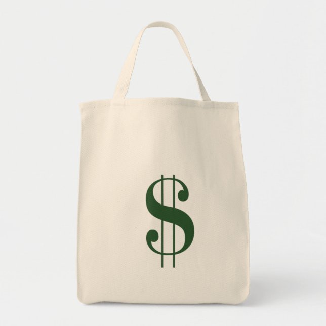 (Large $ Money Bag) Grocery Tote Bag (Front)