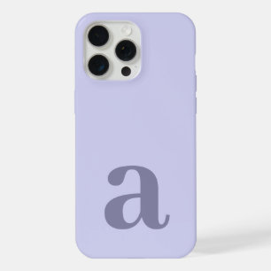 Large Monogram Letter Heather Blue Minimalist iPhone 15 Pro Max Case