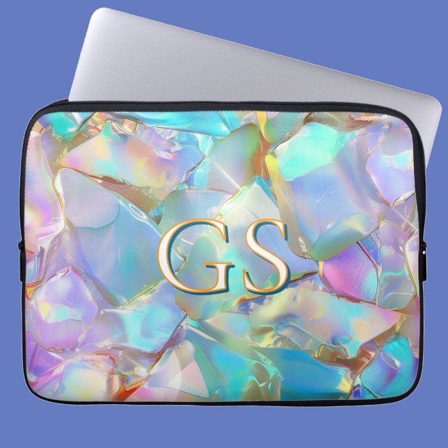 Large Monogram or Name on Opal Laptop Sleeve (Creator Uploaded)