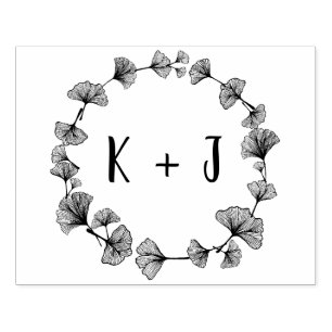 Large Monogram Wedding Rubber Stamp