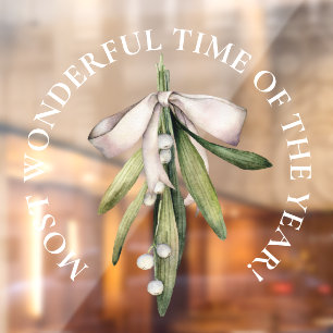 LARGE - Most Wonderful Time, Christmas Mistletoe
