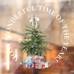 LARGE-Most Wonderful Time, Christmas Tree w Gifts