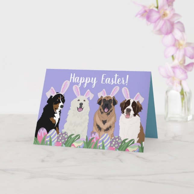 Large Mountain Dog Easter Card (Orchid)