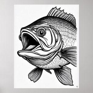 Large Mouth Bass - Fish Art Print
