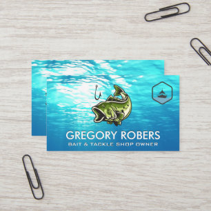Large Mouth Bass Fish   Ocean Water   Ship Business Card