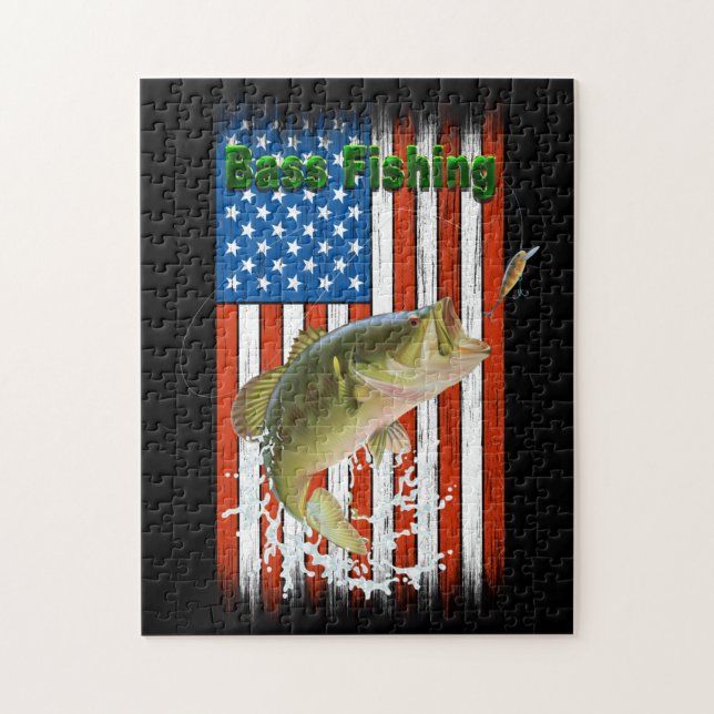 Large Mouth Bass Fishing USA Jigsaw Puzzle (Vertical)