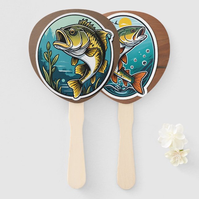 Large Mouth Bass Hand Fan (Front and Back)