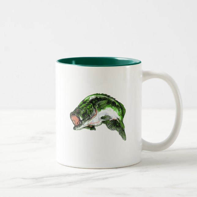 Large mouth Bass Two-Tone Coffee Mug (Right)
