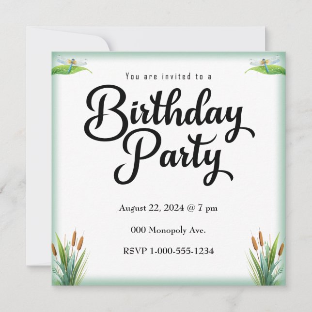 Large Mouth Black Bass Sport Fishing Invitation (Front)