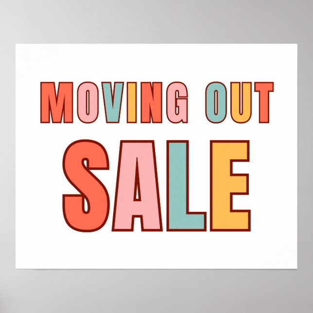 Large Moving Out Sale Sign, Retail Store Sale Poster (Front)