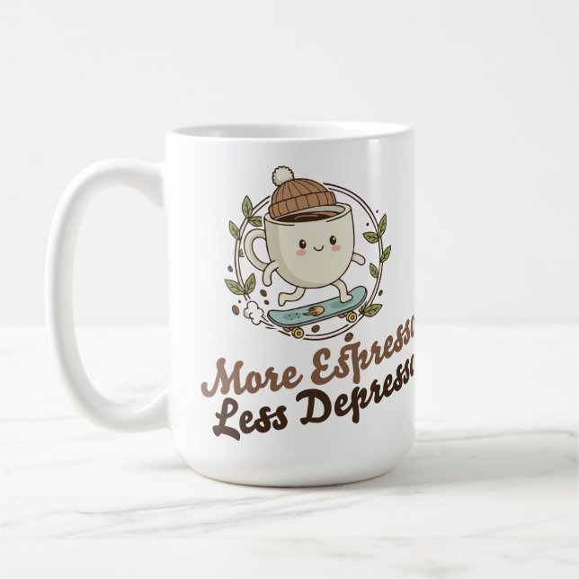 Large Mug - More Espresso. Less Depresso. (Left)