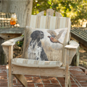 Large Münsterländer with Pheasant Cushion