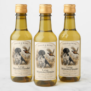 Large Münsterländer with Pheasant Wine Label