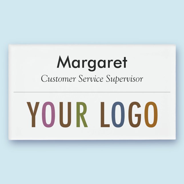 Large Name Badge Magnet Custom Logo Employee Staff (MISOOK Large Employee Name Tag)