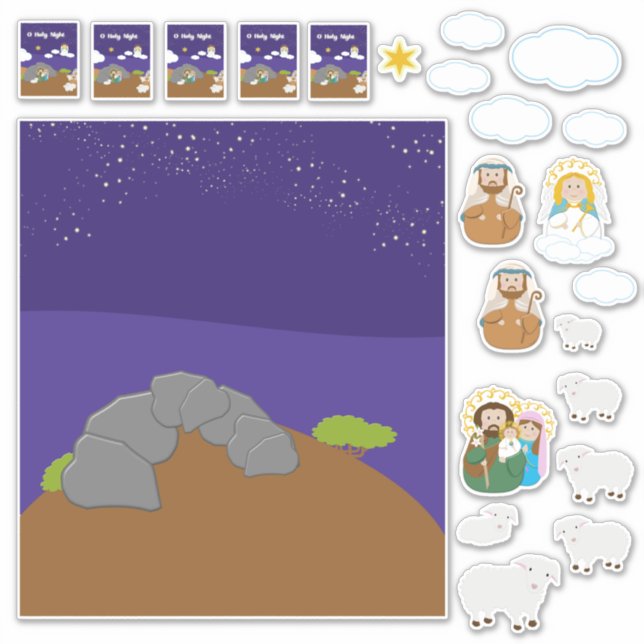Large Nativity Scene Stickers (Front)