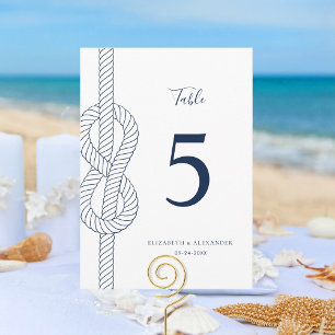 Large Nautical Knot Rope Wedding Table Number