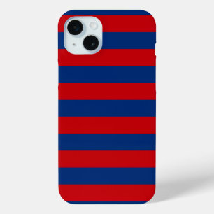 Large Nautical Theme Horizontal Stripes Style iPhone 15 Mini Case