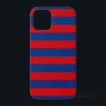 Large Nautical Theme Horizontal Stripes Style iPhone 12 Mini Case<br><div class="desc">A modern vibrant red and blue horizontal stripes print decor for a fine custom gift.  
 


 
Use the "Ask this Designer" link to contact us with your special design requests or for some assistance with any of your customisation project needs. A great gift idea!</div>
