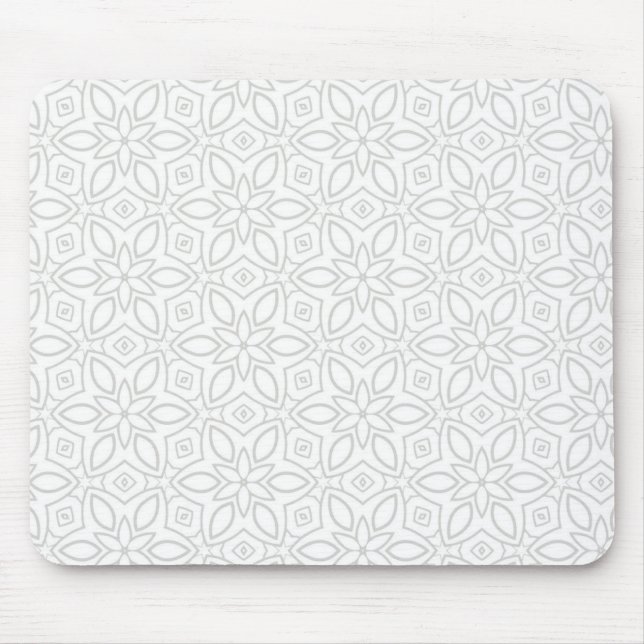 Large Neutral Boho Geometric Mouse Pad for Desk (Front)
