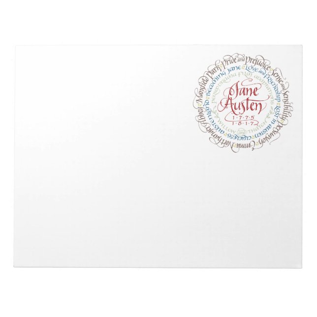 Large Notepad - Jane Austen Period Dramas - Horiz. (Front)