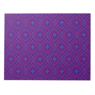 Large Notepad or Jotter, Purple and Blue Ogees