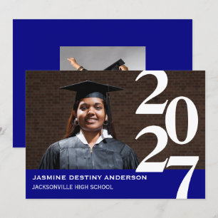Large Numbers Blue - Graduation Announcement