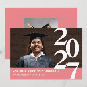 Large Numbers Pink - Graduation Announcement