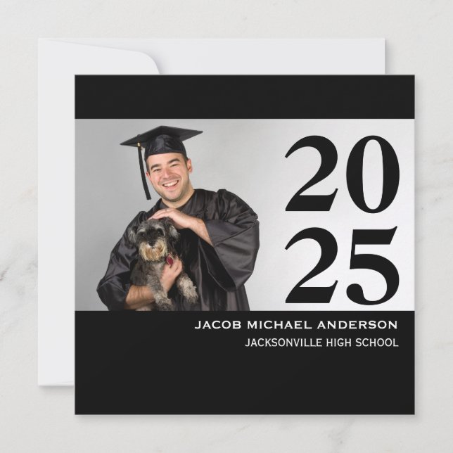Large Numbers Square - Graduation Announcement (Front)