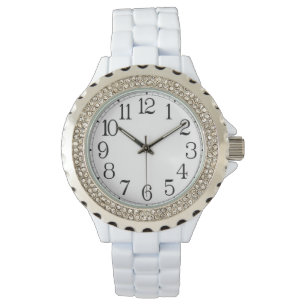Large numbers women rhinestone watch