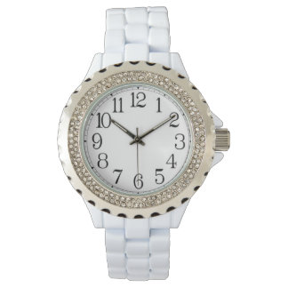 Large numbers women rhinestone watch