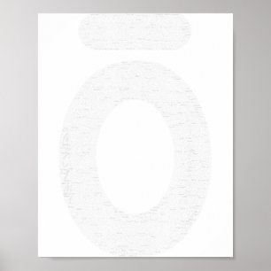 Large O Essential Oil White Words Poster