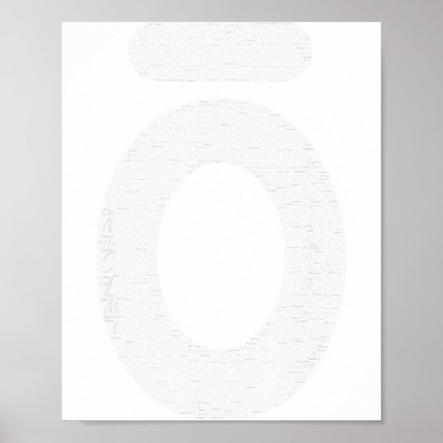 Large O Essential Oil White Words  Poster (Front)